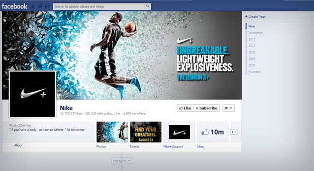 Nike Facebook Page Purely Branded